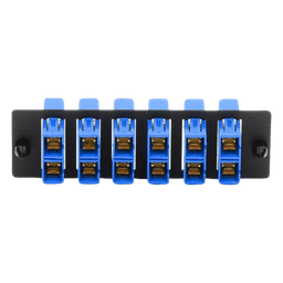 Placa Acopladora de Fibra Optica FAP, Con 6 Conectores SC Duplex (12 Fibras), Para Fibra Monomodo OS1/OS2, Color Azul