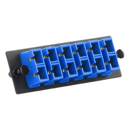 Placa Acopladora de Fibra Optica FAP, Con 6 Conectores SC Duplex (12 Fibras), Para Fibra Monomodo OS1/OS2, Color Azul