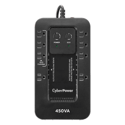 UPS de 450 VA/260 W, Topología Standby con Modo Ahorrador ECO, Entrada 120 Vca NEMA 5-15P, Con 8 Tomas NEMA 5-15R 