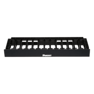 Organizador de Cables Horizontal NetManager de Alta Densidad, Sencillo (Solo Frontal), Para Rack de 19in, 1UR