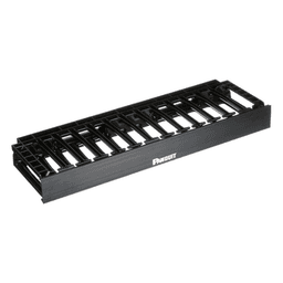 Organizador de Cables Horizontal NetManager de Alta Densidad, Sencillo (Solo Frontal), Para Rack de 19in, 1UR
