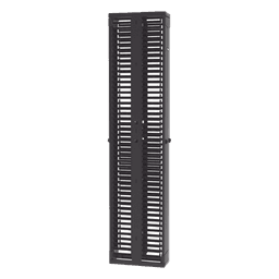 Organizador Vertical PatchRunner™, Doble (Frontal y Posterior), Para Rack Abierto de 45 Unidades, 8in de Ancho, Color Negro