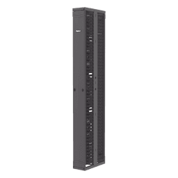 Organizador Vertical PatchRunner™, Doble (Frontal y Posterior), Para Rack Abierto de 45 Unidades, 8in de Ancho, Color Negro
