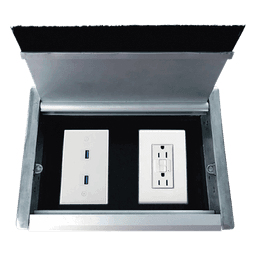 Caja Universal Vacía de 2 Módulos para Instalación en Escritorio (Voz, Datos, Video, Contactos Eléctricos), (No Incluye Accesorios)