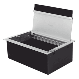 Caja Universal Vacía de 2 Módulos para Instalación en Escritorio (Voz, Datos, Video, Contactos Eléctricos), (No Incluye Accesorios)