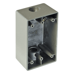 Caja Condulet FS de 3/4" (19.05 mm) con dos bocas a prueba de intemperie.
