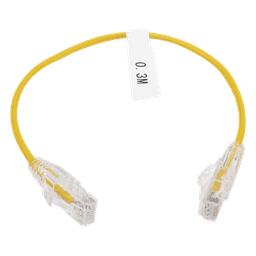 Cable de Parcheo Slim UTP Cat6 - 30 cm (11.81 Pulgadas) Amarillo Diámetro Reducido (28 AWG)