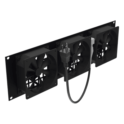 Kit de 3 Ventilador 110 Vca (12 x 12 cm) con Clavija 5-15P. Para instalación en Postes Rack