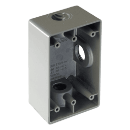 Caja Condulet FS de 1" ( 25.4 mm) con tres bocas a prueba de intemperie.