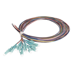 Kit de 12 Pigtails LC Multimodo OM3 50/125, Conectores Aqua, 2 Metros (6.56 Pies)