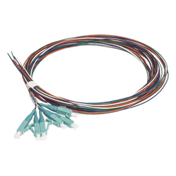 Kit de 6 Pigtails LC Multimodo OM3 50/125, Conectores Aqua, 2 Metros (6.56 Pies)