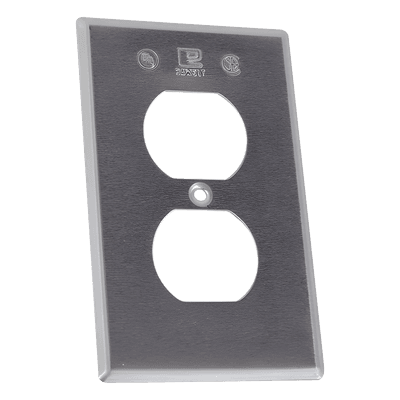 Tapa rectangular para contacto dúplex de aluminio tipo RR a prueba de intemperie.