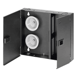 Caja de Conexión de Fibra Óptica, Para Montaje en Pared, Acepta 2 Placas FAP o FMP, Hasta 48 Fibras, Color Negro