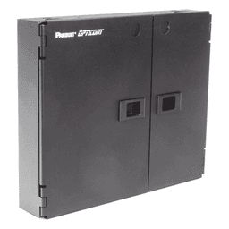Caja de Conexión de Fibra Óptica, Para Montaje en Pared, Acepta 2 Placas FAP o FMP, Hasta 48 Fibras, Color Negro