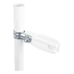 Aislador de Paso o Esquina Blanco con Abrazadera / 33-38 mm / Resina Virgen 100% / Anti-Arqueo / Tubería de Malla Ciclónica