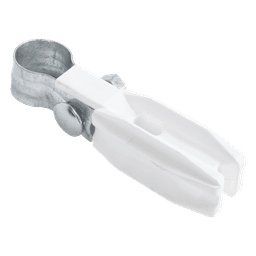 Aislador de Paso o Esquina Blanco con Abrazadera / 33-38 mm / Resina Virgen 100% / Anti-Arqueo / Tubería de Malla Ciclónica