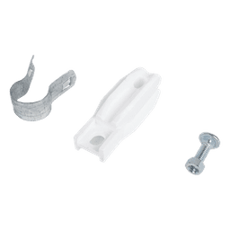 Aislador de Paso o Esquina Blanco con Abrazadera / 33-38 mm / Resina Virgen 100% / Anti-Arqueo / Tubería de Malla Ciclónica