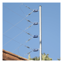 Aislador Azul de Esquina para Cercos Eléctricos / 18 kV / Resinas Vírgenes / Resistencia 7.5-10.2 kg / Anti UV / 66 mm x 31.6 mm