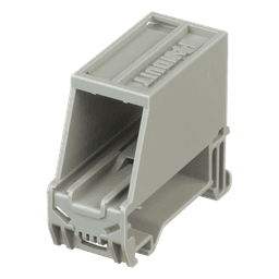 Adaptador de 1 Puerto, Para Conectores Tipo Mini-Com, Montaje en Riel Din Estándar de 35 mm (1.38 pulgadas), Color Gris Internacional