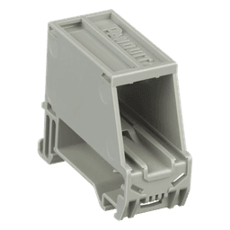 Adaptador de 1 Puerto, Para Conectores Tipo Mini-Com, Montaje en Riel Din Estándar de 35 mm (1.38 pulgadas), Color Gris Internacional
