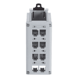 Panel de Parcheo Modular para Cobre, Blindado, de Instalación en Riel DIN Estándar de 35 mm (1.38 pulgadas), 8 Puertos Mini-Com, Color Gris