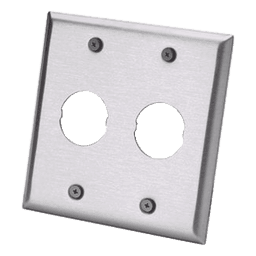 Placa de Pared Doble IndustrialNet?, Para 2 Conectores Industriales, de Acero Inoxidable