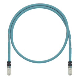 Patch Cord Cat6A de Grado Industrial 600V, Blindado SF/UTP, Calibre 26 AWG, Color Aqua, 60 cm (23.62 pulgadas).