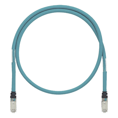Patch Cord Cat6A de Grado Industrial 600V, Blindado SF/UTP, Calibre 26 AWG, Color Aqua, 1.5 Metros (4.92 Pies)