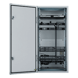 Gabinete Industrial Preconfigurado de Montaje en Pared, Fabricado en Acero Bajo en Carbono, Protección NEMA 4/12 IP66, de 26 UR, Color Gris