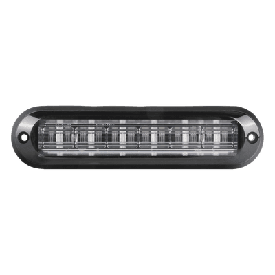 Luz Auxiliar Ultra Brillante  IP67 de 6 LEDs, Color Rojo, con mica transparente y bisel negro