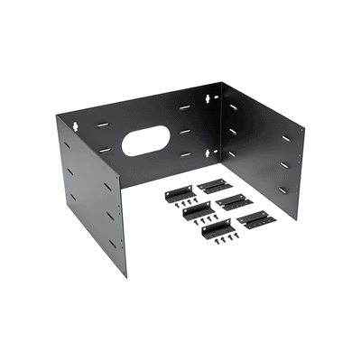 Rack Abierto de Instalación en Pared con Bisagras, Profundidad de 401 mm, 19 in de Ancho, 6 UR, Color Negro