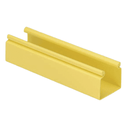 Canaleta FiberRunner™ 2X2 sin Tapa, de PVC Rígido, Con Orificios de Montaje, Color Amarillo, 1.8 m de Largo