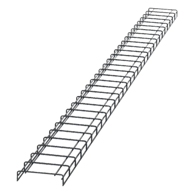 Charola para Canalización Wyr-Grid® Tipo Malla, Con Pintura Electrostática en Color Negro, 8 in (203.2 mm) de Ancho, 53.1 mm de Alto y 3 m de Largo 