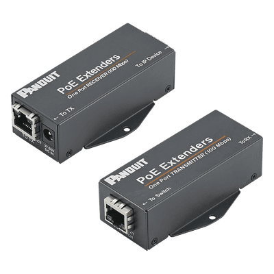 Kit de Extensor PoE/PoE+, Hasta 610 Metros (2000 ft) con Cable Cat5e o Cat6, 10/100Mbps, Incluye Transmisor, Receptor y Fuente de Alimentación 