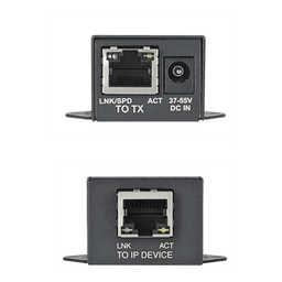 Kit de Extensor PoE/PoE+, Hasta 610 Metros (2000 ft) con Cable Cat5e o Cat6, 10/100Mbps, Incluye Transmisor, Receptor y Fuente de Alimentación 