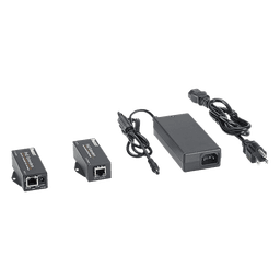 Kit de Extensor PoE/PoE+, Hasta 610 Metros (2000 ft) con Cable Cat5e o Cat6, 10/100Mbps, Incluye Transmisor, Receptor y Fuente de Alimentación 
