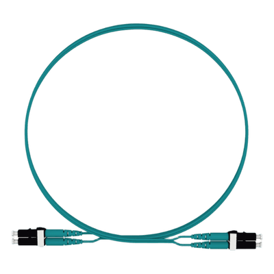 Jumper de Fibra Optica Multimodo 50/125 OM4, LC-LC Duplex, LSZH, Color Aqua, 2 Metros (6.56 Pies)