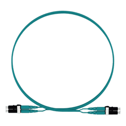 Jumper de Fibra Optica Multimodo 50/125 OM4, LC-LC Duplex, LSZH, Color Aqua, 2 Metros (6.56 Pies)