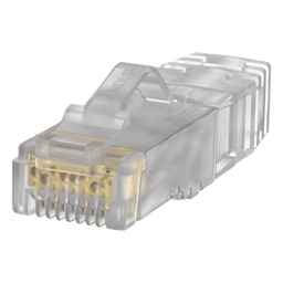 Plug RJ45 Cat6A, Para Cable UTP de Calibre 23-24 AWG, Chapado en Oro de 50 Micras, Paquete de 100 Piezas