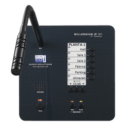 CONSOLA DE AVISOS MULTIZONA IP CON DISPLAY, MICRÓFONO Y GRABADOR DE MENSAJES