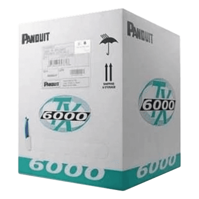 Bobina de Cable UTP 305 m. de Cobre, TX6000™ PanNet, Reelex, Blanco, Categoría 6 Mejorado (23 AWG), PVC (CMR, Riser), de 4 pares