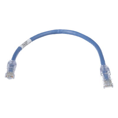 Cable de Parcheo TX6, UTP Cat6, 24 AWG, CM, Color Azul, 0.3 Metros (1 Pie)
