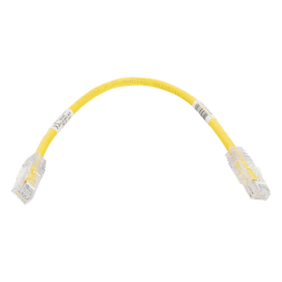 Cable de Parcheo TX6, UTP Cat6, 24 AWG, CM, Color Amarillo, 0.3 Metros (1 Pie)