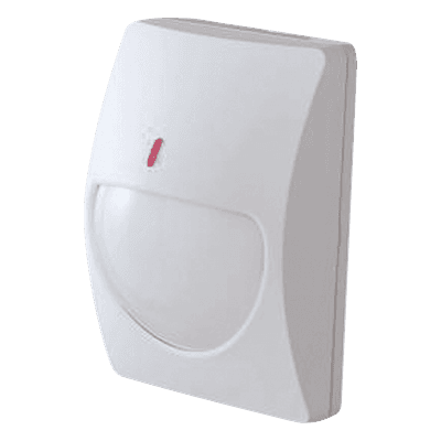 Sensor de Movimiento PIR / Interior / Cobertura 15 m (49 ft) / Patrón dual ajustable / Alambrico / Compensación térmica