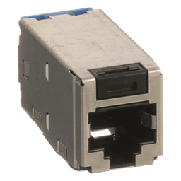 Conector Jack RJ45 Blindado, Estilo TG, Mini-Com, Categoría 6A, de 8 Posiciones y 8 Cables, Color Negro