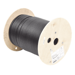 Bobina de Cable Planta Externa con Gel, de 4 Pares, Cat6A, Blindado F/UTP, Color Negro, 305 Metros (1000 Pies)