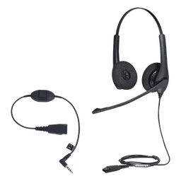 KIT, Diadema con cancelación de ruido, con accesorio para conexiones 3.5mm Incluye modelos BIZ-1500-DUO-QD y MOBILE-QD-35MM-Sï»¿