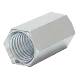 Cople hexagonal roscado cuerda maquina galvanizado de 6.5 mm (1/4")
