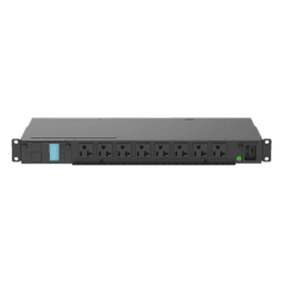 PDU Monitoreable (MI) para Distribución de Energía, Enchufe de Entrada NEMA 5-15P, Con 8 Salidas 5-20R, Horizontal 19in, 120 Vca, 15 Amp, 1UR