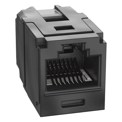 Módulo Acoplador RJ45 a RJ45, Mini-Com, Categoría 6A, Color Negro